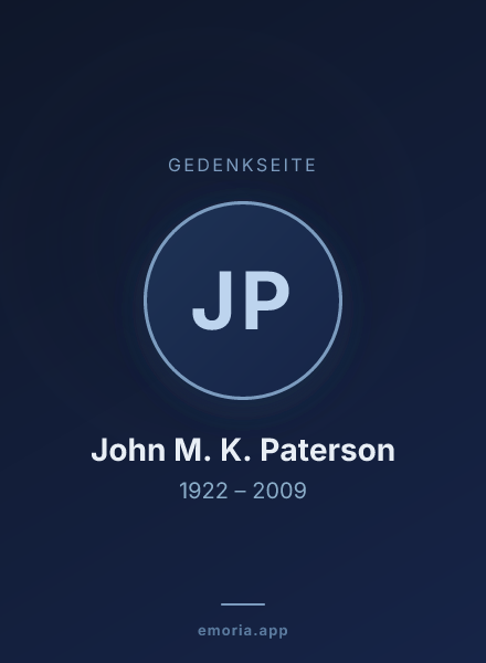 Gedenkportrait von John M. K. Paterson