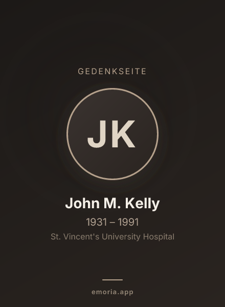 Gedenkportrait von John M. Kelly