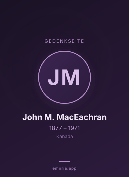 Gedenkportrait von John M. MacEachran