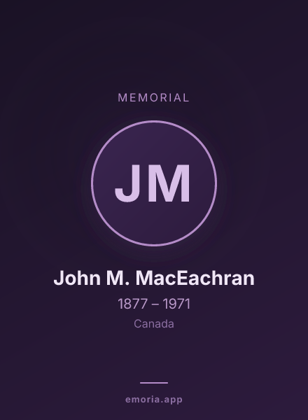 Memorial portrait of John M. MacEachran