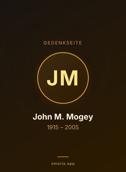 Gedenkportrait von John M. Mogey