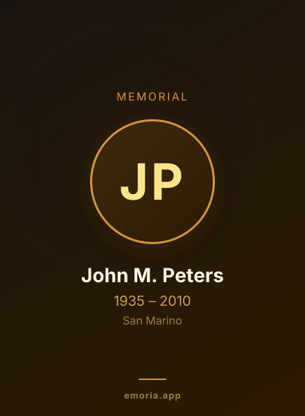 Memorial portrait of John M. Peters
