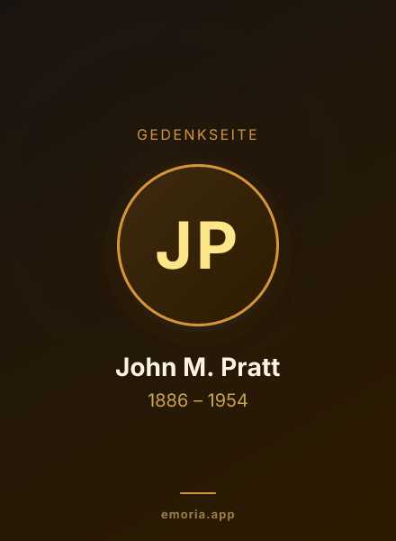 Gedenkportrait von John M. Pratt