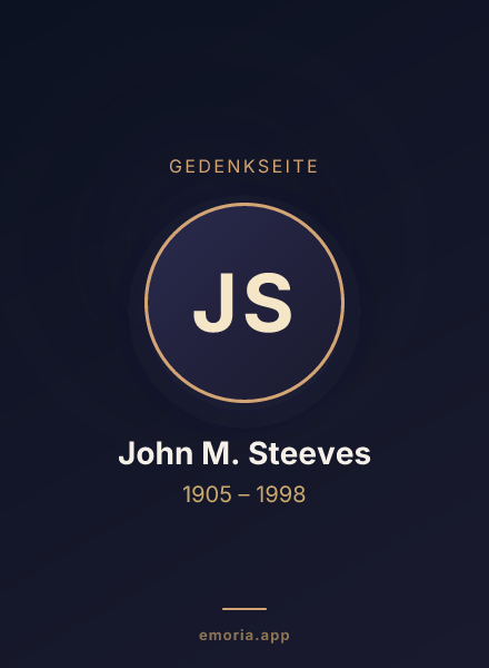 Gedenkportrait von John M. Steeves