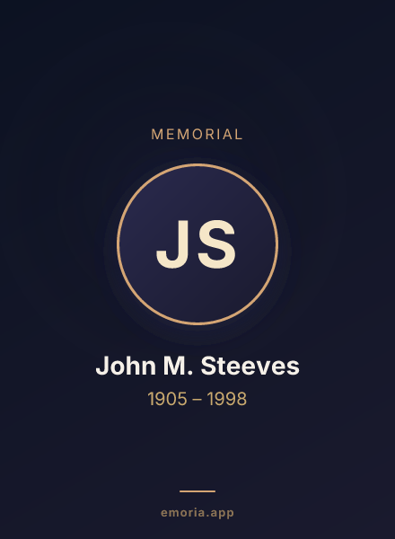 Memorial portrait of John M. Steeves