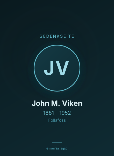 Gedenkportrait von John M. Viken