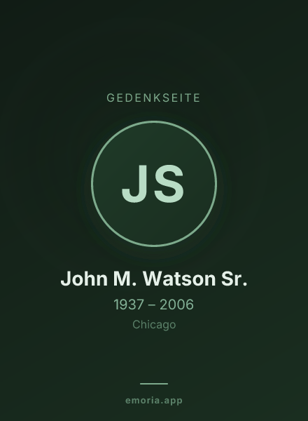 Gedenkportrait von John M. Watson Sr.