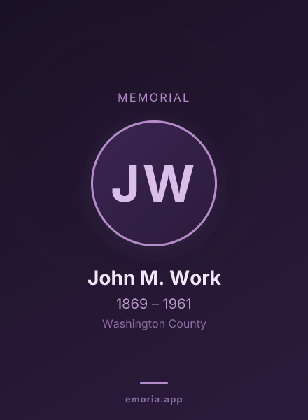 Memorial portrait of John M. Work