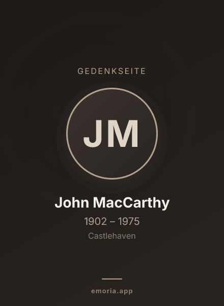 Gedenkportrait von John MacCarthy
