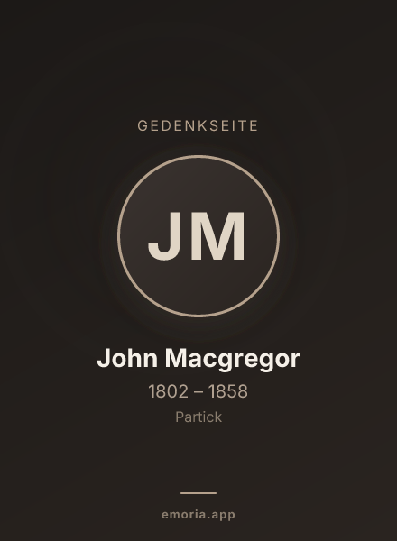 Gedenkportrait von John Macgregor