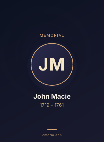 Memorial portrait of John Macie