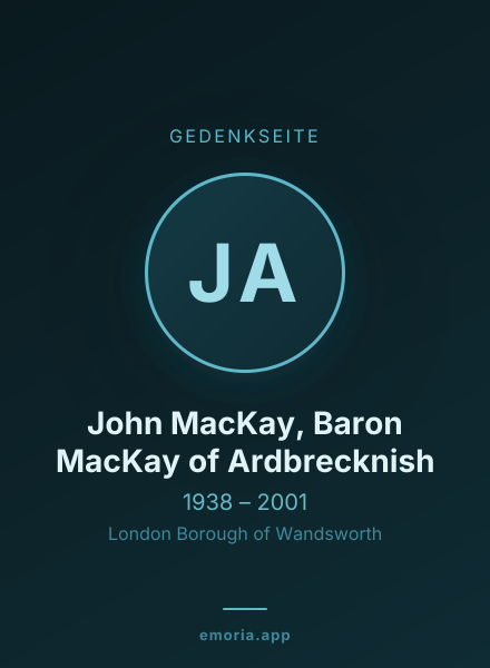 Gedenkportrait von John MacKay, Baron MacKay of Ardbrecknish