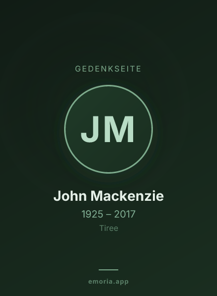 Gedenkportrait von John Mackenzie