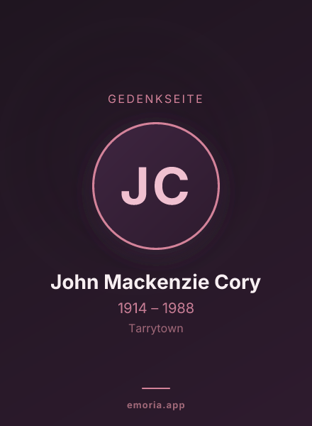 Gedenkportrait von John Mackenzie Cory