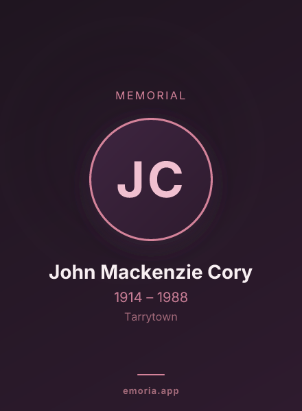 Memorial portrait of John Mackenzie Cory