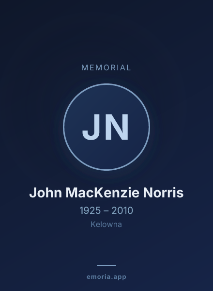 Memorial portrait of John MacKenzie Norris