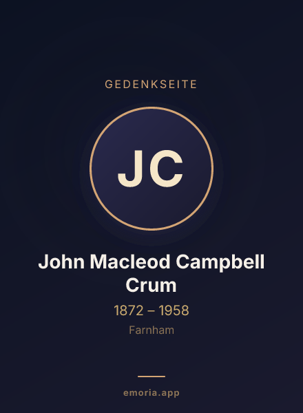 Gedenkportrait von John Macleod Campbell Crum