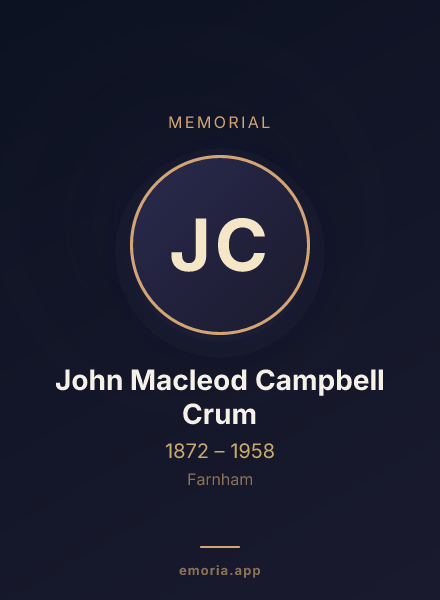 Memorial portrait of John Macleod Campbell Crum