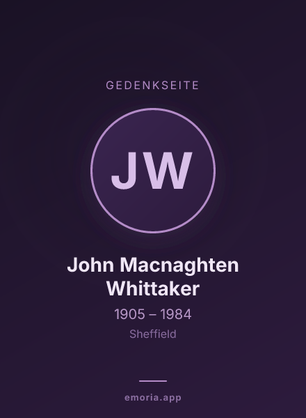 Gedenkportrait von John Macnaghten Whittaker