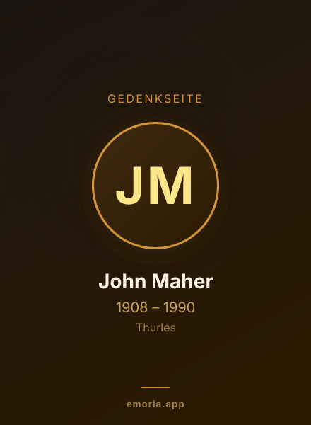 Gedenkportrait von John Maher
