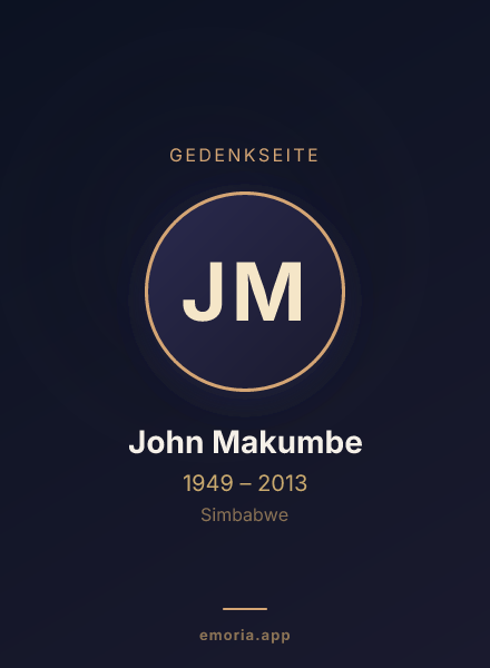 Gedenkportrait von John Makumbe