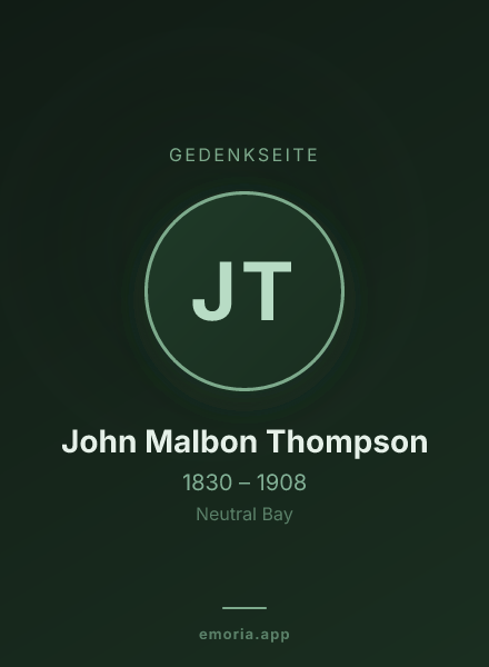 Gedenkportrait von John Malbon Thompson
