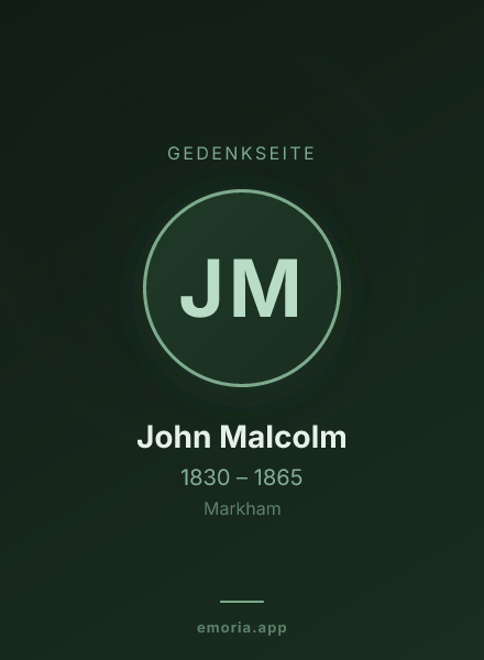 Gedenkportrait von John Malcolm