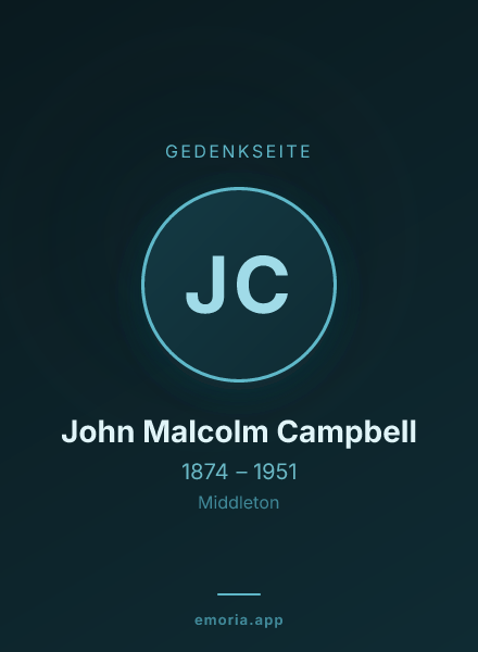 Gedenkportrait von John Malcolm Campbell