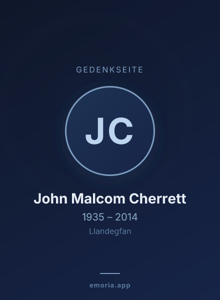 Gedenkportrait von John Malcom Cherrett