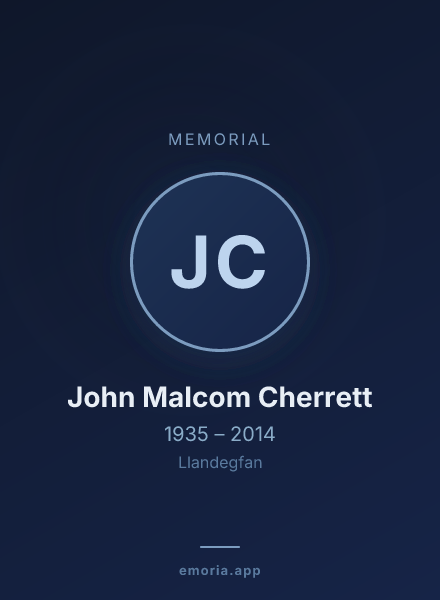 Memorial portrait of John Malcom Cherrett