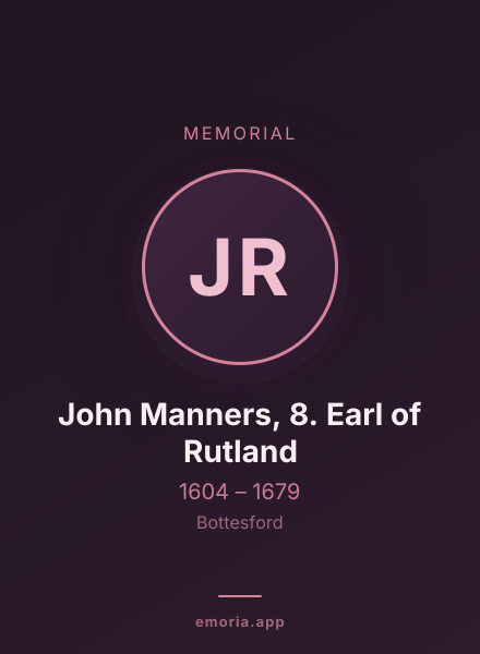 Memorial portrait of John Manners, 8. Earl of Rutland