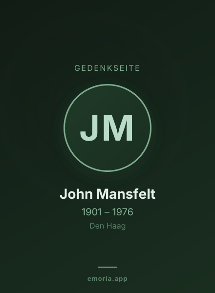 Gedenkportrait von John Mansfelt