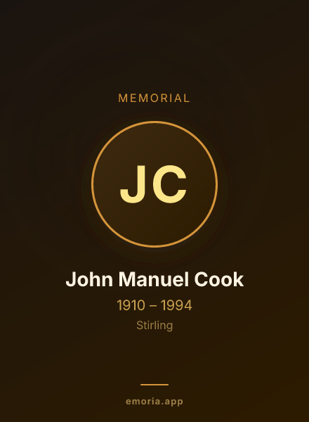 Memorial portrait of John Manuel Cook