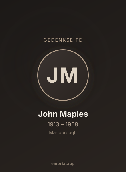 Gedenkportrait von John Maples