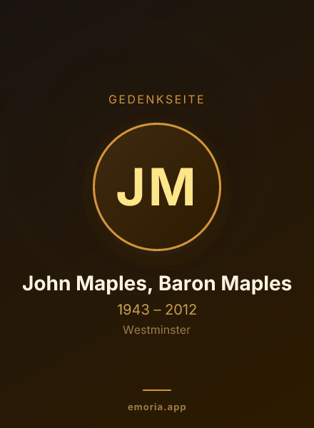 Gedenkportrait von John Maples, Baron Maples