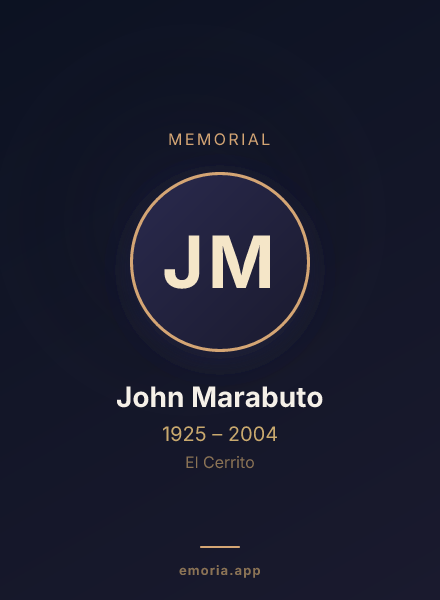 Memorial portrait of John Marabuto