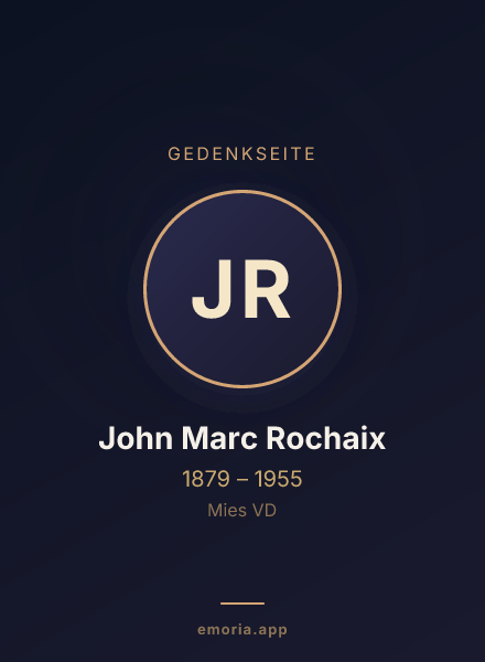 Gedenkportrait von John Marc Rochaix