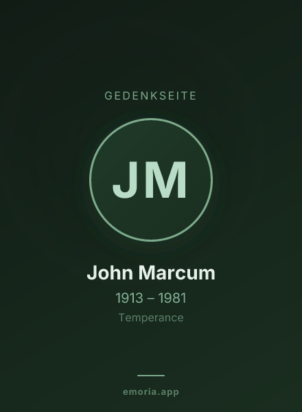 Gedenkportrait von John Marcum