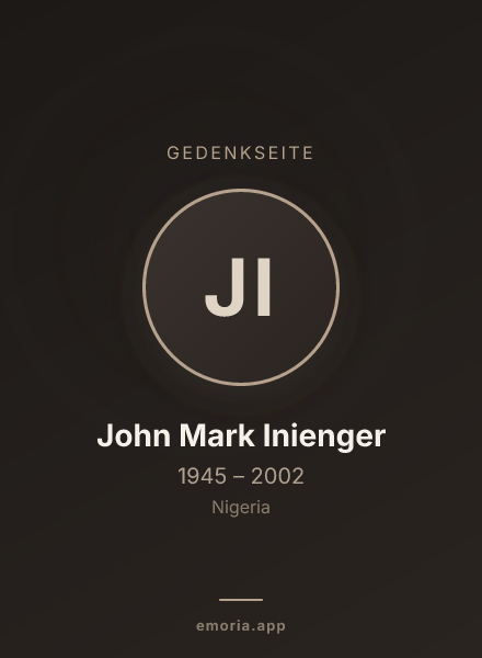 Gedenkportrait von John Mark Inienger