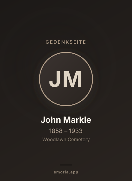 Gedenkportrait von John Markle