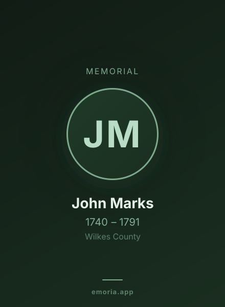 Memorial portrait of John Marks
