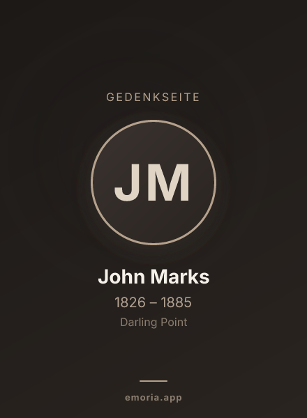 Gedenkportrait von John Marks