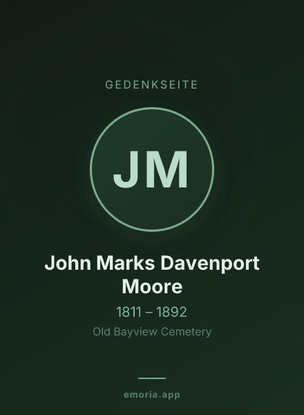 Gedenkportrait von John Marks Davenport Moore