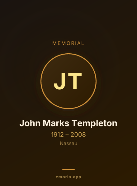 Memorial portrait of John Marks Templeton