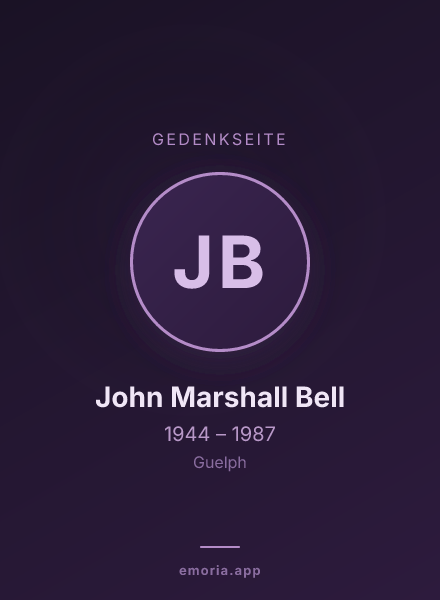 Gedenkportrait von John Marshall Bell