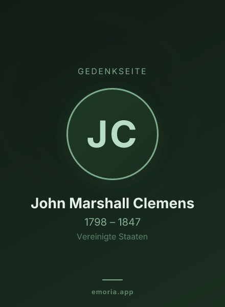 Gedenkportrait von John Marshall Clemens