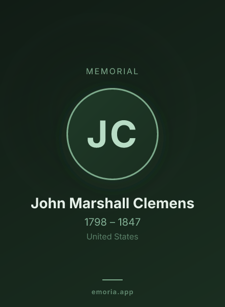 Memorial portrait of John Marshall Clemens