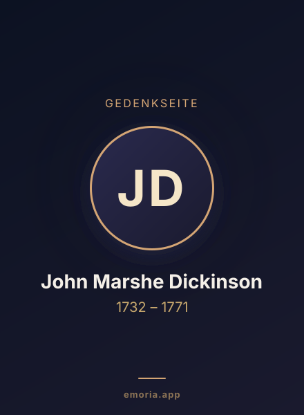 Gedenkportrait von John Marshe Dickinson