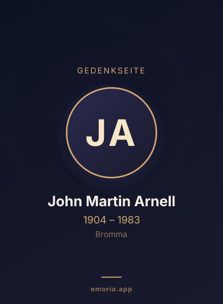 Gedenkportrait von John Martin Arnell