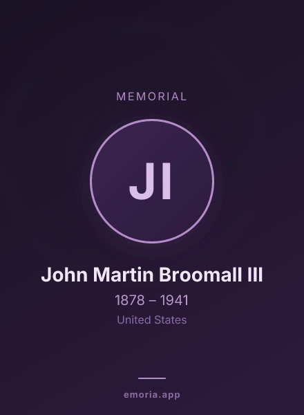 Memorial portrait of John Martin Broomall III
